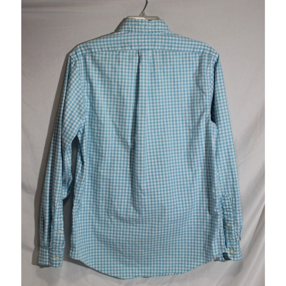 Ralph Lauren Classic Fit Blue Gingham Plaid Men's M Button-Down Shirt Flesh Pony - Picture 8 of 11
